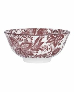 Schale Bali, Blumen/lila, tief, 15.5 cm
