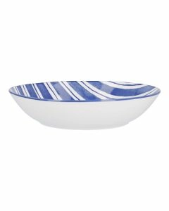 Pastateller Bali, Streifen/blau, 20 cm