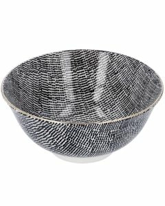 Schale China, gro&szlig;, schwarz/wei&szlig;, Striche