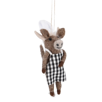 Anhänger Weihnachtstier, Stier/Koch, 14 cm