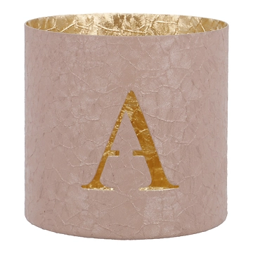Teelichthalter Buchstabe, A/altrosa, 7.8 x 7.5 cm