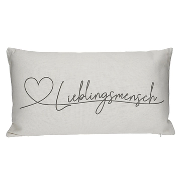 Kissen Lieblingsmensch, creme, 50 x 30 cm