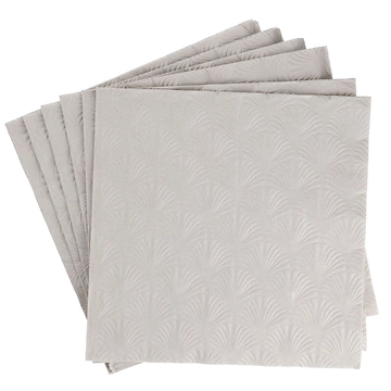 Serviette Artdeco, Prägung, taupe, 16 Stück