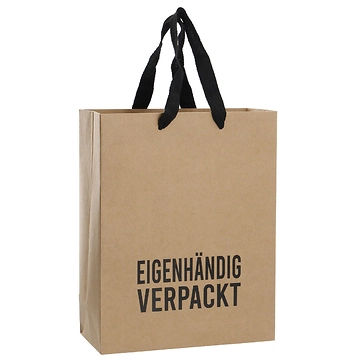 Geschenktüte Kraft, Eigenhändig verpackt, 22 x 28 cm