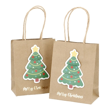 2er Set Geschenktüte Tannenbaum, 11.2 x 14 cm