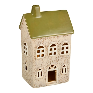 LED-Haus Dach, grün/runde-Fenster, 16.5 cm