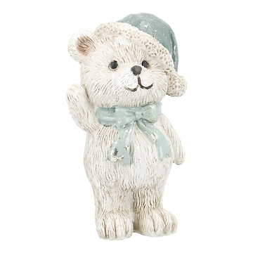 Weihnachtsteddy, winkend/grün, 10 cm