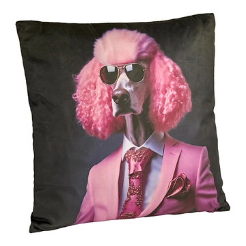 Kissen Royal, Pudel/pink, 45 x 45 cm