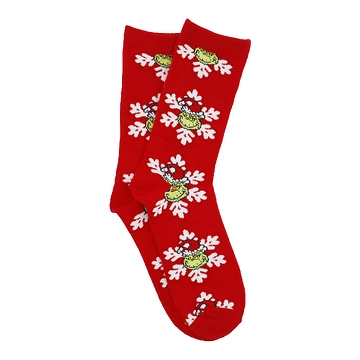 Weihnachtssocken Grinch, Kopf/Flocke/rot, Größe 35-42