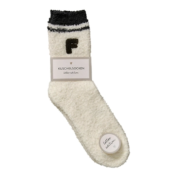 Kuschelsocken Buchstabe, F/schwarz, Gr. 35-42