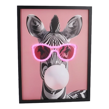 LED-Objekt Neon, Zebra/schwarz, 30 x 40 cm