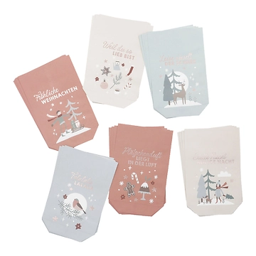 Adventskalender-Set Edel, Spruch/pastell
