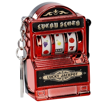 Schlüsselanhänger Spielautomat, rot