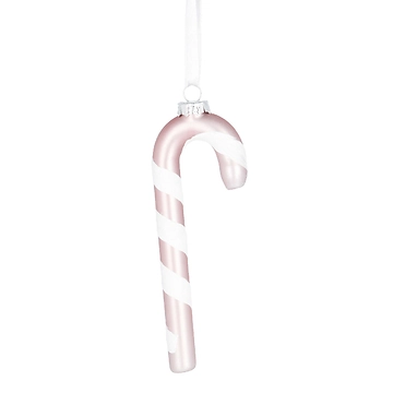 Anhänger Zuckerstange, rosa/matt, 12 cm