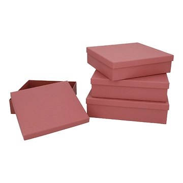 4er Set Geschenkkarton Edel, altrot