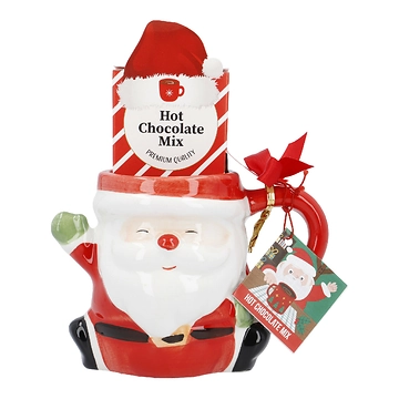 Geschenk-Set Becher + Trinkschokolade, Weihnachtsmann