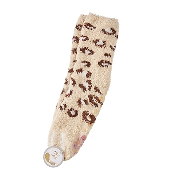 Kuschelsocken Anti-Rutsch, Leo/beige/offwhite