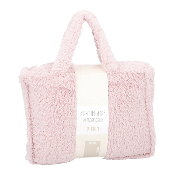 Kuscheldecke inkl. Tasche, rosa, 130 x 160 cm