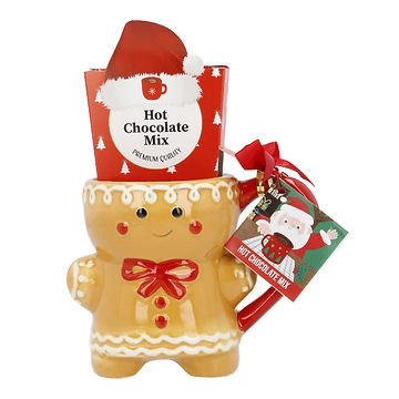 Geschenk-Set Becher + Trinkschokolade, Lebkuchenmann