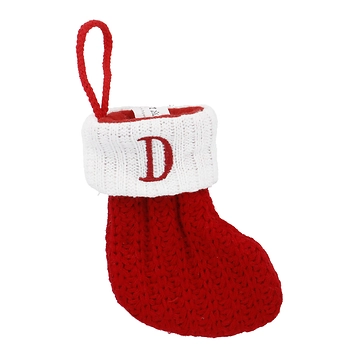 Nikolausstiefel Buchstabe, Strick, D, 18 cm