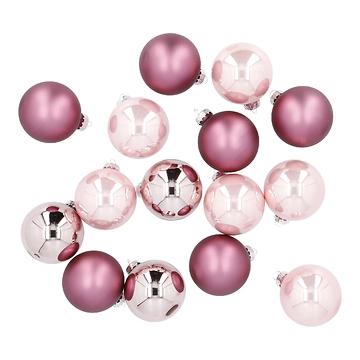 15er Glaskugeln 6 cm, rosa