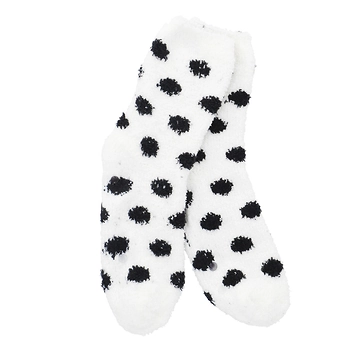 Kuschelsocken Anti-Rutsch, Dots/offwhite/schwarz