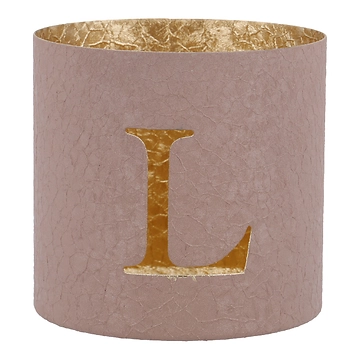 Teelichthalter Buchstabe, L/altrosa, 7.8 x 7.5 cm