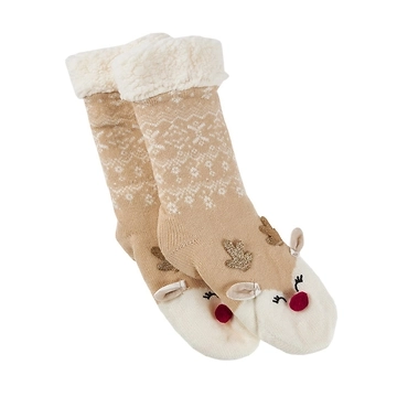 Norweger Socken Xmas, Rentier/beige, Größe 35-42