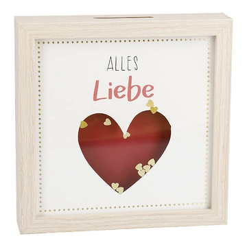 Bilderrahmen Geldgeschenk, Herz/natur, 12 x 12 cm