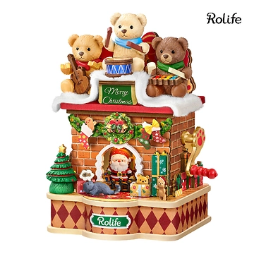 Bausatz 3D, Xmas, Kamin/Bär