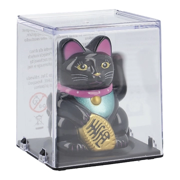 Winkekatze Solar, schwarz, Höhe 6.5 cm