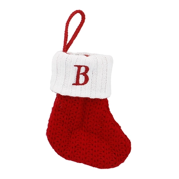 Nikolausstiefel Buchstabe, Strick, B, 18 cm