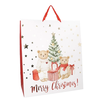 XXL-Geschenktüte Bär mit Baum, 54 x 65 cm
