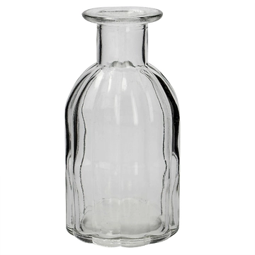 Flaschen-Vase Rillen, breit, 7.5 x 14 cm