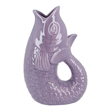 Vase Fisch, lila-pearl, 25 cm