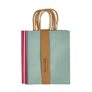 5er Set Geschenktüte, einfarbig, 20 x 26 cm
