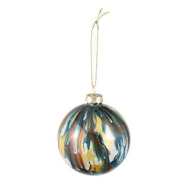 Kugel Tupfen, braun/bunt/opal, 8 cm