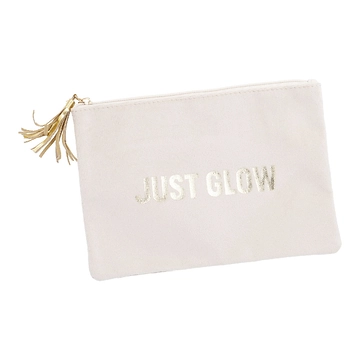 Kosmetiktasche Samt, Just glow/beige, 22 x 15 cm