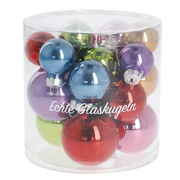17er Set Glaskugeln Mix, fancy