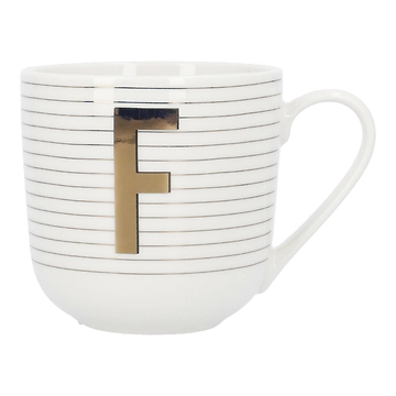 Becher Buchstabe/Streifen, F, 450 ml