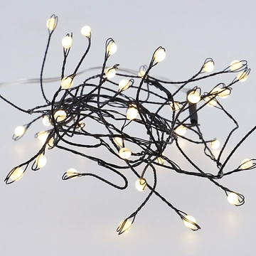 LED-Cluster-Lichterkette, schwarz, 40er