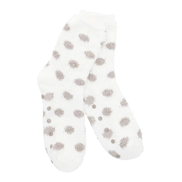 Kuschelsocken Anti-Rutsch, Dots/offwhite/beige
