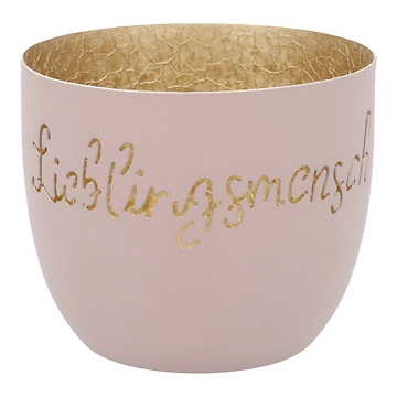 Windlicht Spruch/Xmas, Lieblingsmensch/altrosa, 10 x 8.5 cm