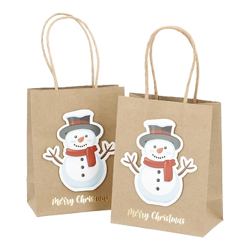 2er Set Geschenktüte Schneemann, 11.2 x 14 cm