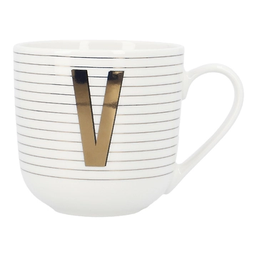 Becher Buchstabe/Streifen, V, 450 ml