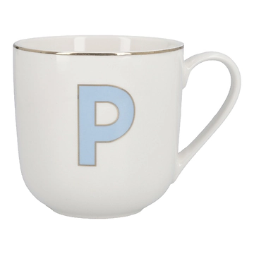 Becher Buchstabe mit Schlüsselanhänger, P/blau, 450 ml