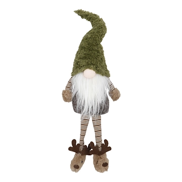 Wichtel-Figur mit Hausschuhen, grün, 60 cm