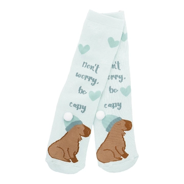 Anti-Rutschsocken Xmas, Capybara grün, Größe 36 - 41