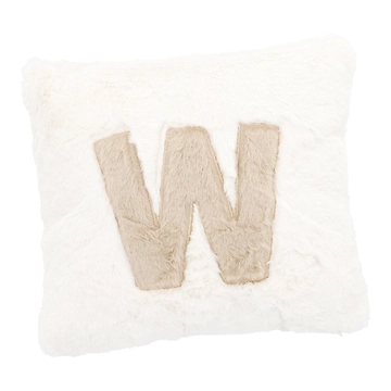 Kissen Buchstabe, W/creme, 30 x 30 cm