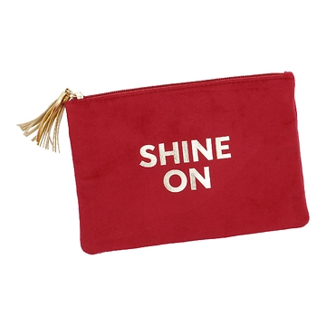 Kosmetiktasche Samt, Shine on/pink, 22 x 15 cm